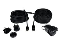 StarTech.com 20m USB 2.0 Active Extension Cable - M/F - USB extension cable - USB (M) to USB (F) - USB 2.0 - 66 ft - active - black - USB2AAEXT20M - USB-forlengelseskabel - USB (hann) til USB (hunn) - USB 2.0 - 20 m - aktiv - svart - for P/N: SVA5H2NEUA, UUSBOTG USB2AAEXT20M