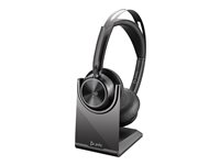 Poly Voyager Focus 2 - Hodesett - on-ear - Bluetooth - trådløs - aktiv støydemping - USB-C via Bluetooth-adapter - svart - Certified for Microsoft Teams, Zoom Certified 9T9J4AA#AC3