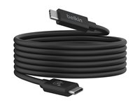 Belkin - USB-kabel - 24 pin USB-C (hann) til 24 pin USB-C (hann) - USB 2.0 / USB 3.0 / USB 3.2 / USB 4.0 /Thunderbolt 3 / Thunderbolt 4 - 2 m - USB Power Delivery (240 W), 4K60Hz UHD-støtte - svart INZ004BT2MBK