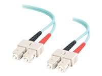 C2G SC-SC 10Gb 50/125 OM3 Duplex Multimode PVC Fiber Optic Cable (LSZH) - Nettverkskabel - SC flermodus (hann) til SC flermodus (hann) - 2 m - 2 m - fiberoptisk - dupleks - 50 / 125 mikroner - OM3 - halogenfri - akvamarin 85514