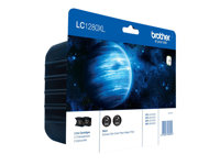 Brother LC1280XL Twin-Pack - 2-pack - svart - original - blister med akustisk / elektromagnetisk alarm - blekkpatron - for Brother MFC-J5910DW, MFC-J6510DW, MFC-J6710DW, MFC-J6910DW LC1280XLBKBP2DR