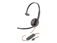 Poly Blackwire 3210 - Blackwire 3200 Series - hodesett - on-ear - kablet - USB-C - svart - Skype Certified, Cisco Jabber Certified, Avaya Certified 80S09A6
