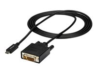 StarTech.com USB-C to DVI Cable - 6 ft / 2m - 1080p - 1920x1200 - USB-C DVI Monitor Cable - USB C Cable - Computer Monitor Cable (CDP2DVIMM2MB) - USB / DVI-kabel - 24 pin USB-C (hann) til DVI-D (hann) - Thunderbolt 3 / USB 3.1 - 2 m - 1920 x 1200 (WUXGA)-støtte - svart - for P/N: TB4CDOCK CDP2DVIMM2MB