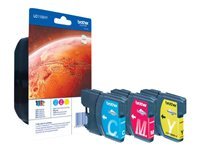 Brother LC1100HY Rainbow Pack - Høy ytelse - gul, cyan, magenta - original - blister med akustisk / elektromagnetisk alarm - blekkpatron - for Brother DCP-6690CW, MFC-5890CN, MFC-5895CW, MFC-6490CW, MFC-6890CDW LC1100HYRBWBPDR