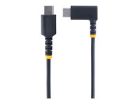 StarTech.com 1ft (30cm) USB C Charging Cable Right Angle, 60W PD 3A, Heavy Duty Fast Charge USB-C Cable, USB 2.0 Type-C, Durable and Rugged Aramid Fiber, S20/iPad/Pixel - High Quality USB Charging Cord (R2CCR-30C-USB-CABLE) - USB-kabel - 24 pin USB-C (hann) rett til 24 pin USB-C (hann) rettvinklet - USB 2.0 - 3 A - 30 cm - svart R2CCR-30C-USB-CABLE
