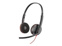 Poly Blackwire 3220 - Blackwire 3200 Series - hodesett - on-ear - kablet - USB-C - svart - Skype Certified, Cisco Jabber Certified, Avaya Certified, UC-sertifisert 8X228A6