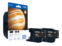 Brother LC1240 Twin-Pack - 2-pack - svart - original - blister med akustisk / elektromagnetisk alarm - blekkpatron - for Brother DCP-J525, J725, J925, MFC-J430, J5910, J625, J6510, J6710, J6910, J825 LC1240BKBP2DR