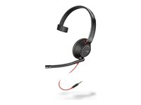 Poly Blackwire 5210 - Blackwire 5200 series - hodesett - on-ear - kablet - 3,5 mm jakk - svart - Certified for Microsoft Teams, Certified for Skype for Business, Cisco Jabber Certified, Avaya Certified, Works With Chromebook Certified, Zoom Certified 85Q66AA
